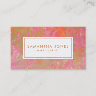 Carte De Visite Marbre rose Gold Make Up Artiste