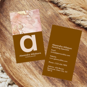 Carte De Visite Marbre Rose Moderne Luxe Marque