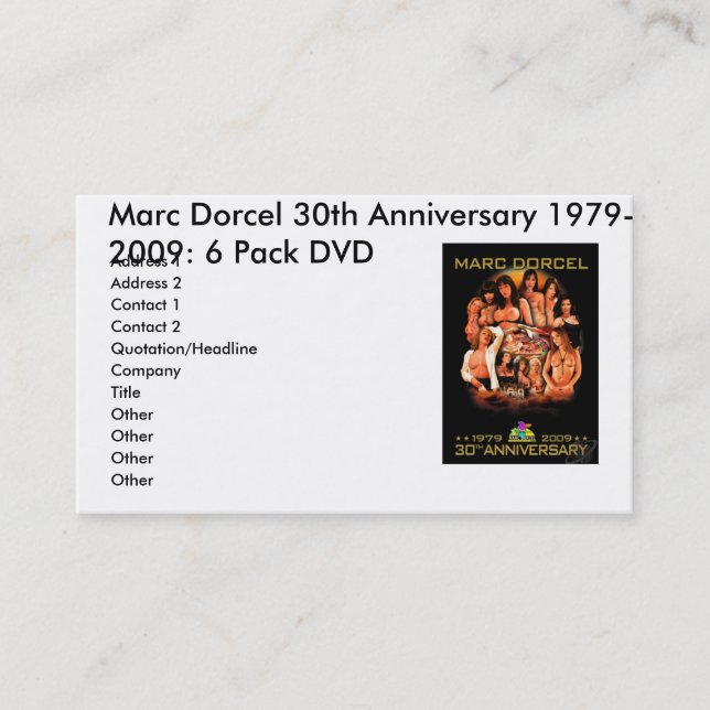Carte De Visite MARCDORCEL30, 30ème anniversaire 1979 de Marc (Devant)