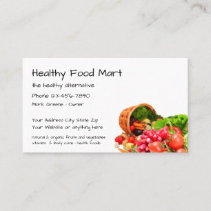 Carte De Visite Marché Alimentaire De La Nature Et De La Santé Bio