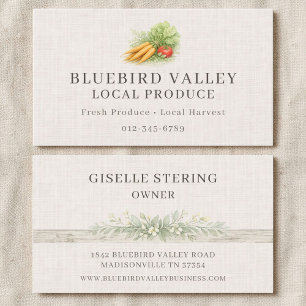 Carte De Visite Marché de producteurs locaux Shabby Chic Linen