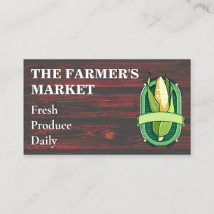 Carte De Visite Marché des agriculteurs   Corn   Bois