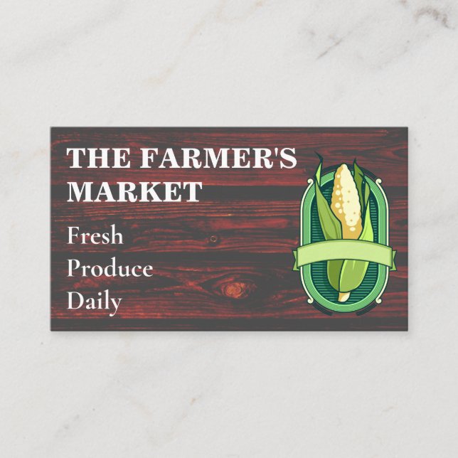 Carte De Visite Marché des agriculteurs | Corn | Bois (Devant)