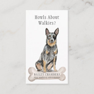Carte De Visite Marcheur de chien d'aquarelle mignonne