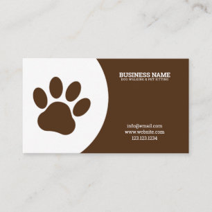 Carte De Visite Marcheuse à chien unique blanche et Brown