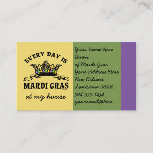 Carte De Visite Mardi gras personnalisable
