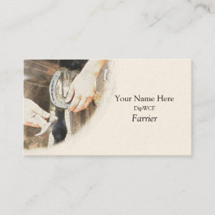 Carte De Visite Maréchal-ferrant clouant un fer à cheval