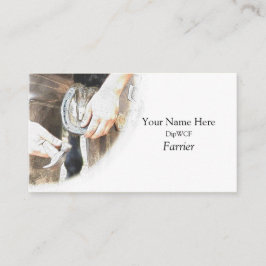 Carte De Visite Maréchal-ferrant clouant un fer à cheval
