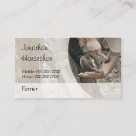 Carte De Visite Maréchal-ferrant clouant une chaussure sur un