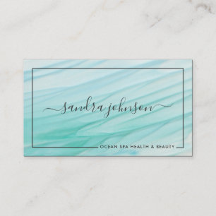 Carte De Visite Marées de verre de mer   Entreprise aquarelle bleu