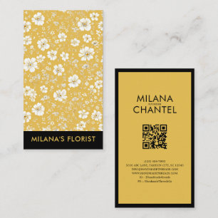 Carte De Visite Margarita Jaune Fleuriste Fleur Moderne Tendance