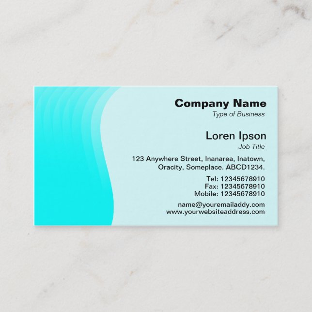 Carte De Visite Marge d'onde v2 - Cyan (Devant)