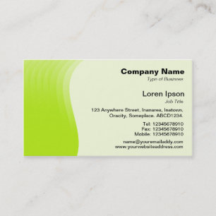 Carte De Visite Marge d'onde v2 - Vert jaune