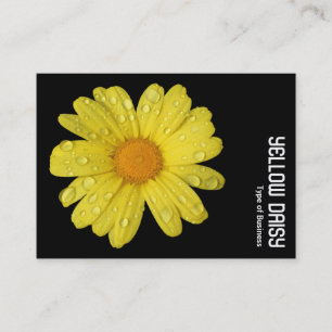 Carte De Visite Marguerite jaune dans la pluie - Noir