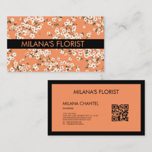 Carte De Visite Marguerite orange Fleuriste Fleur Moderne Tendance