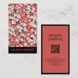 Carte De Visite Marguerite Rouge Fleuriste Moderne Tendance 