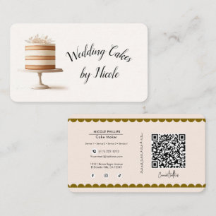 Carte De Visite Mariage boulangerie de gâteau Connexion aux médias
