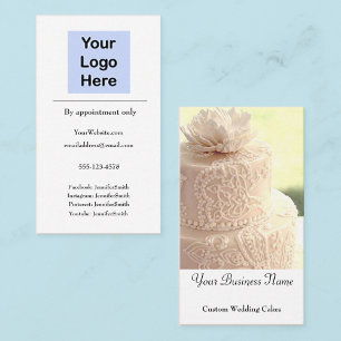 Carte De Visite Mariage Cake Designer Boulangerie élégante sur mes