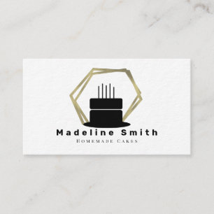 Carte De Visite Mariage Cake Layers Décorateur Cake Logo Faux Gold