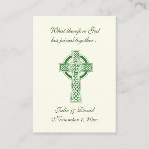 Carte De Visite Mariage catholique Favoriser Croix céleste verte i