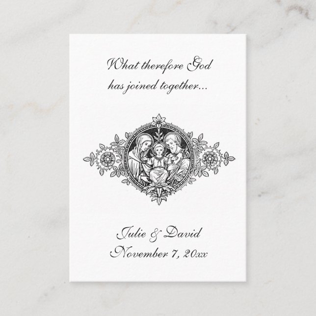 Carte De Visite Mariage catholique Favoriser le souvenir de la Sai (Devant)