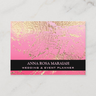 Carte De Visite *~* Mariage de beauté Gold Foil PINK Élégant 