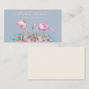 Carte De Visite Mariage de Flamants roses tropicaux