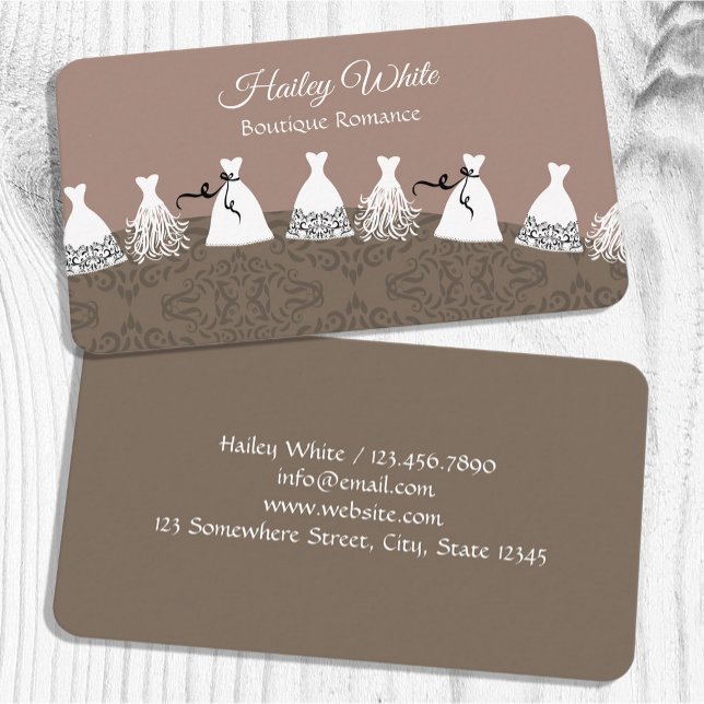 Carte De Visite Mariage de la boutique nuptiale (Bridal Boutique Wedding Business Cards)