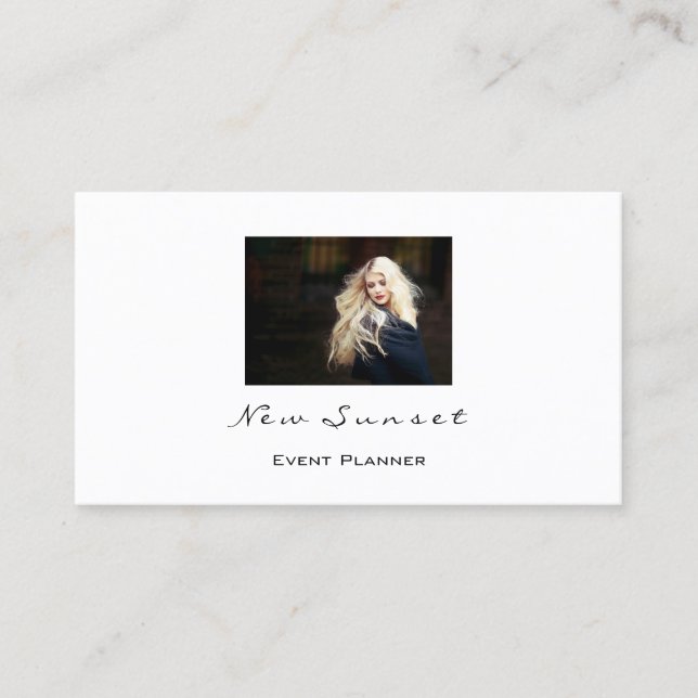 Carte De Visite Mariage de l'événement photo White Simply (Devant)