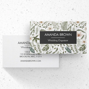 Carte De Visite Mariage de motifs floraux d'aquarelle moderne