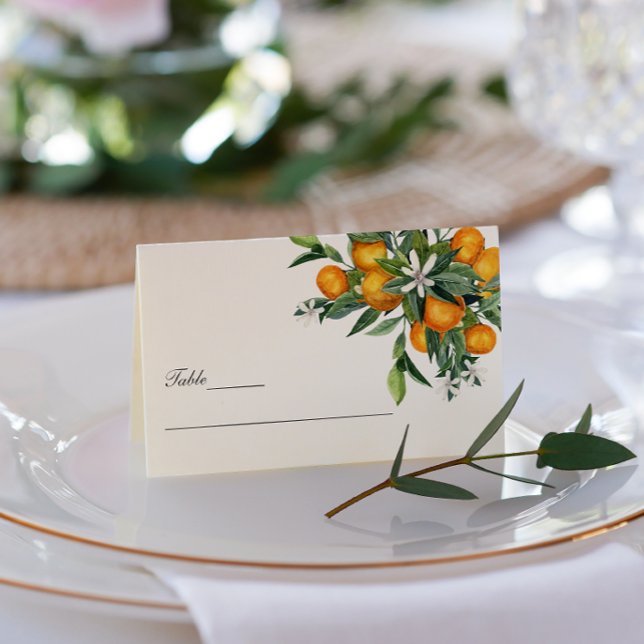 Carte De Visite Mariage en fleurs orange Tangerine (Créateur téléchargé)
