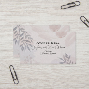 Carte De Visite Mariage et planificateur d'événements floraux Tan 
