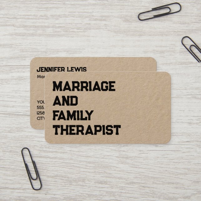 Carte De Visite Mariage Et Thérapeute Familiale (Devant/Arrière en situation)
