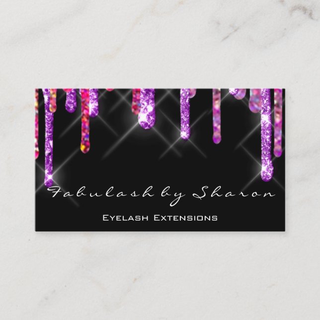 Carte De Visite Mariage Événement Planner Violet Drives Spark Noir (Devant)