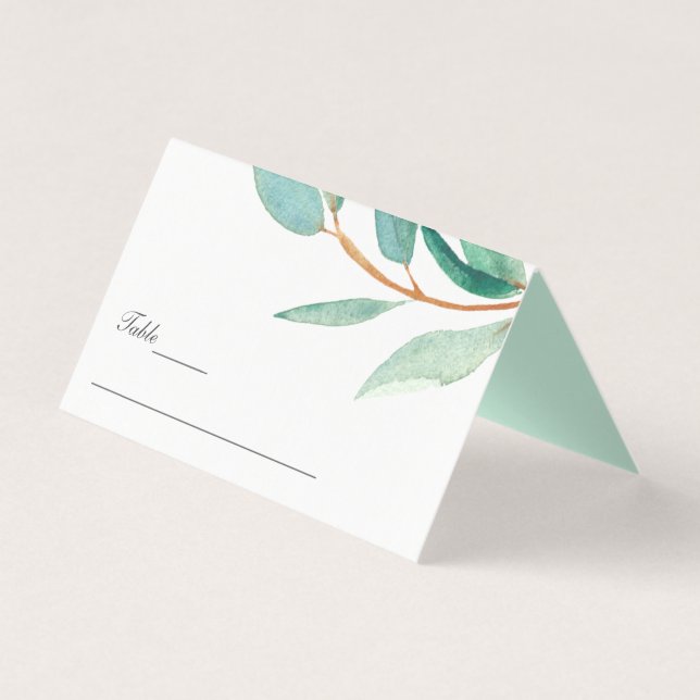 Carte De Visite Mariage Feuille Eucalytpus frais (Devant)