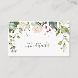 Carte De Visite mariage florale d'aquarelle/détails de la douche/a