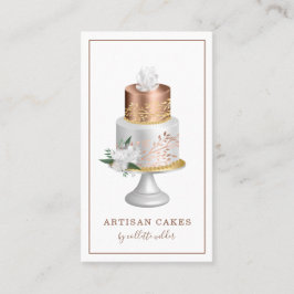 Carte De Visite Mariage Gâteau Rose Gold Pearl Boulangerie