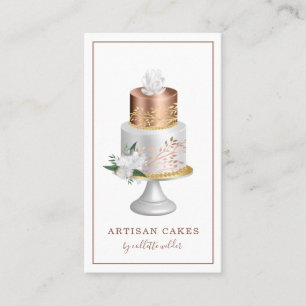 Carte De Visite Mariage Gâteau Rose Gold Pearl Boulangerie