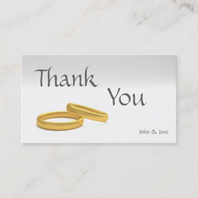 Carte de visite mariage Merci (Devant)