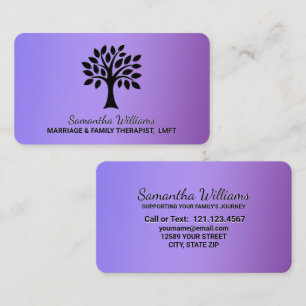 Carte De Visite Mariage MFT Violet Et Thérapeute De Famille