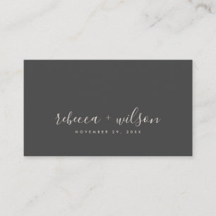 CARTE DE VISITE MARIAGE MINIMAL DE MERCI SCANDI NETTOYÉ NOIR NOIR