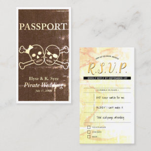 Carte De Visite mariage pirate inserts rsvp