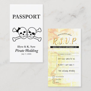 Carte De Visite mariage pirate inserts rsvp