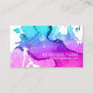 Carte De Visite Mariage Planification Dandelion Elégante aquarelle