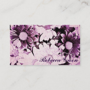 Carte De Visite mariage romantique bohème violet marguerite