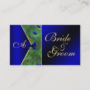 Carte de visite Mariage Royal Blue Peacock