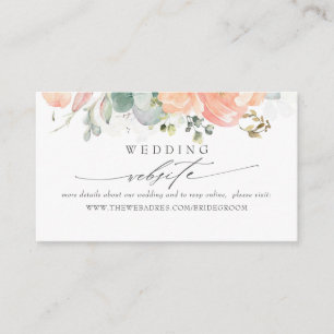 Carte De Visite Mariage Site Web Sage and Peach Foliage