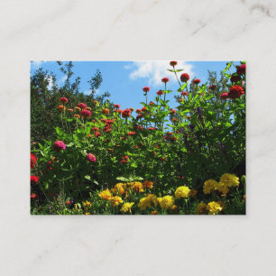 Carte De Visite Marigolds, Zinnias et Blue Sky ATC
