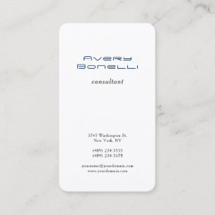 Carte De Visite Marine Bleu Blanc Tendance Minimaliste Professionn