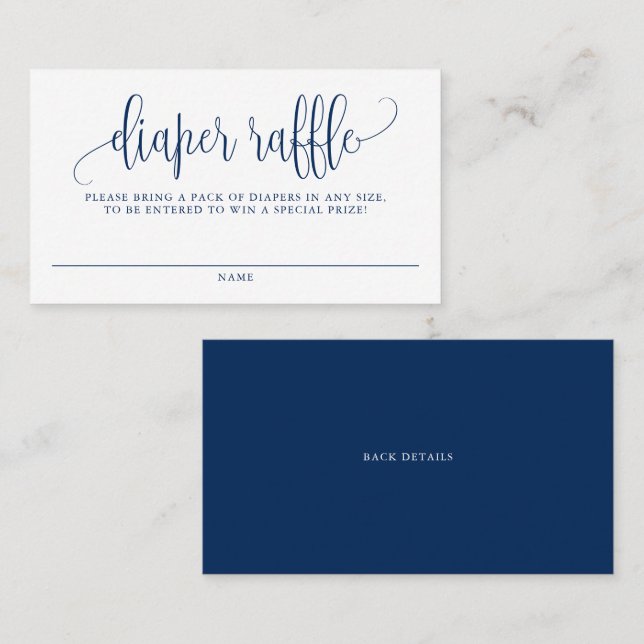 Carte De Visite Marine Bleu Joli Baby shower de serrure de  (Devant / Derrière)